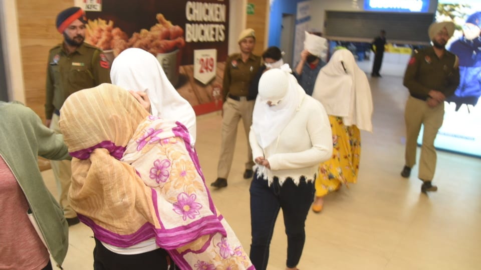 Ludhiana police raided a spa center running in Mall on information of prostitution