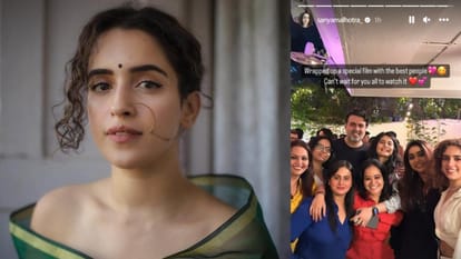 Sanya Malhotra Shared Some glimpse of wrap up celebrations Of Upcoming Film The Great Indian Kitchen
