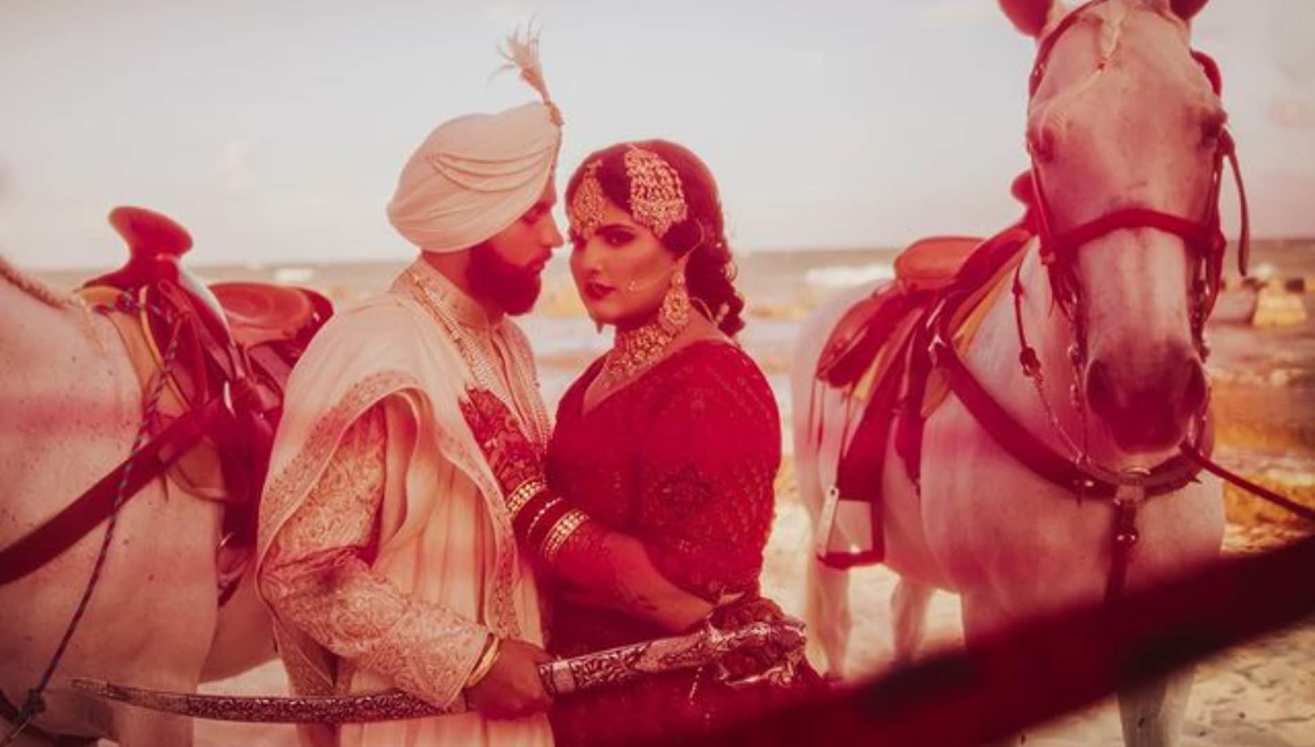 karan aujla married with long time girlfriend palak punjabi singer wedding photos goes viral on social media