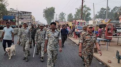 chhattisgath police tightened security on holi in gpm and narayanpur