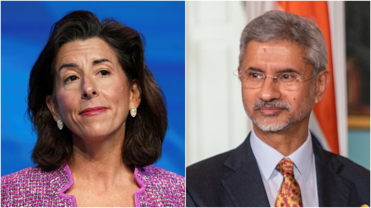 US Commerce Secretary Gina Raimondo India visit Jaishankar Manturov reviews India Russia trade ties updates