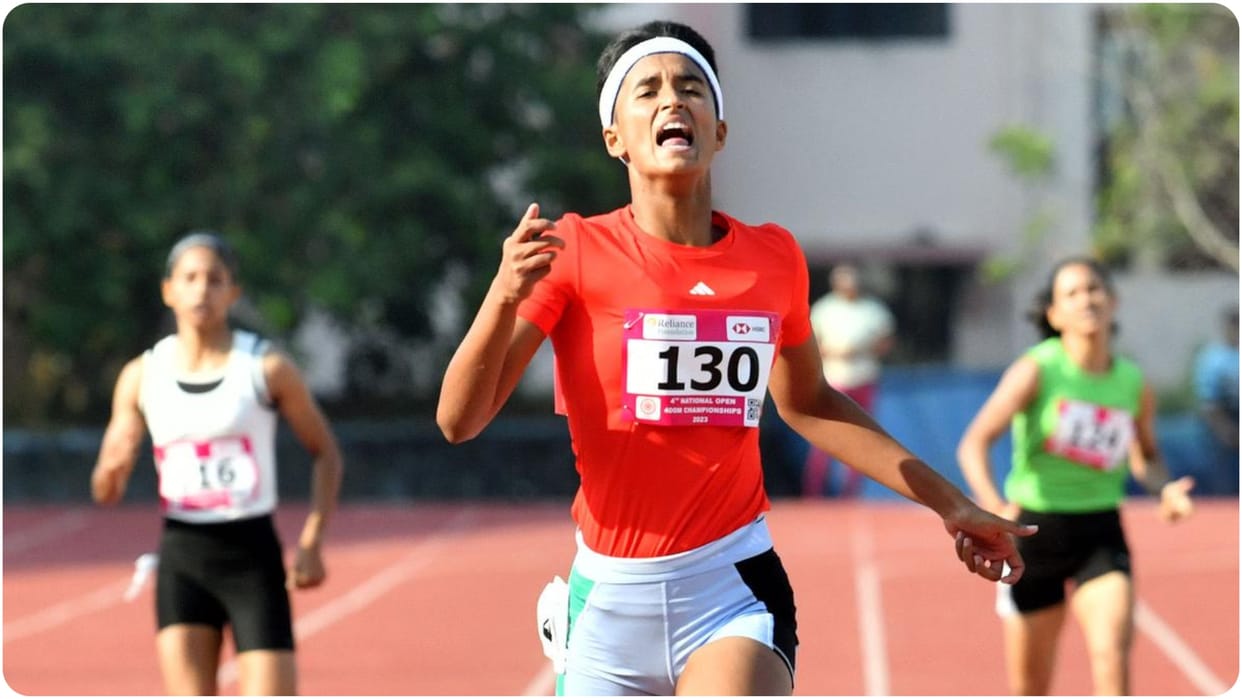 16-year-old Heena completes 400 meters race in less time than senior category, sets national record