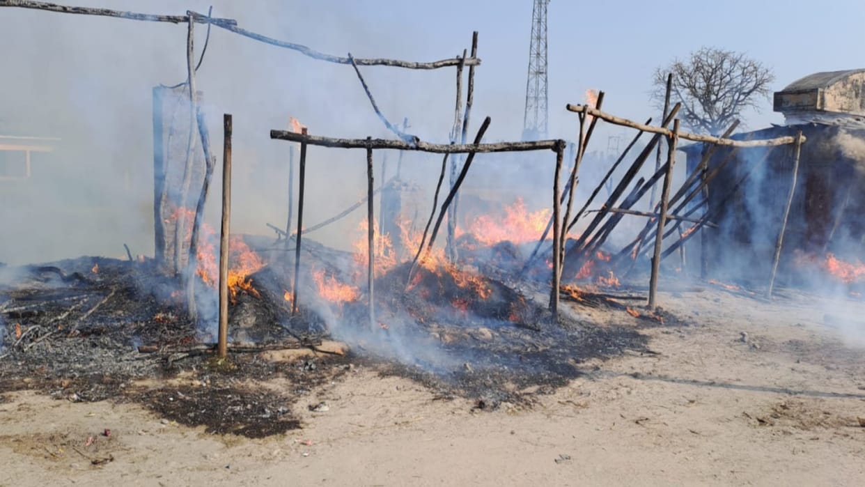 Fire break out in four shop in Saharanpur district