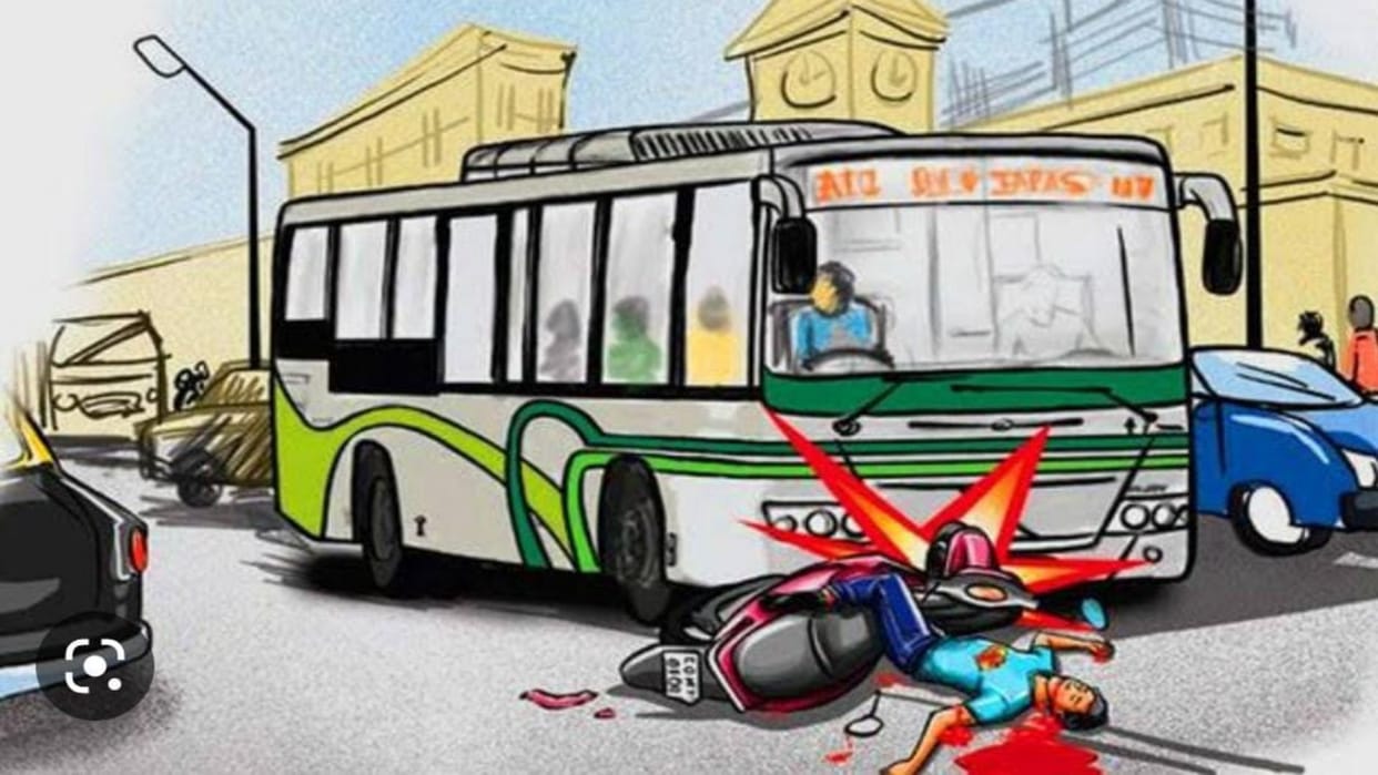 Three students going to take the exam in Ujjain were hit by a bus full of processions seriously injured