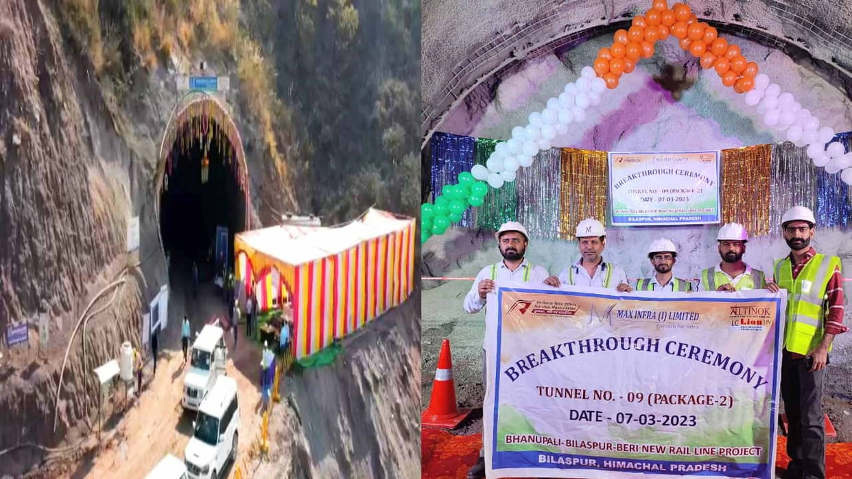 Both ends of tunnel number nine of Bhanupali-Beri rail line found