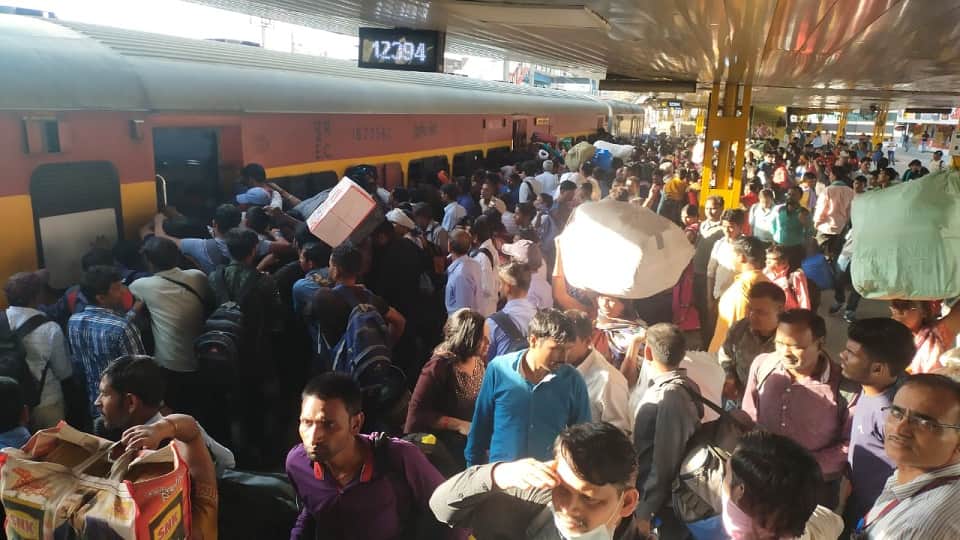 In front of crowd of people going home on Holi all arrangements made at railway stations of collapsed