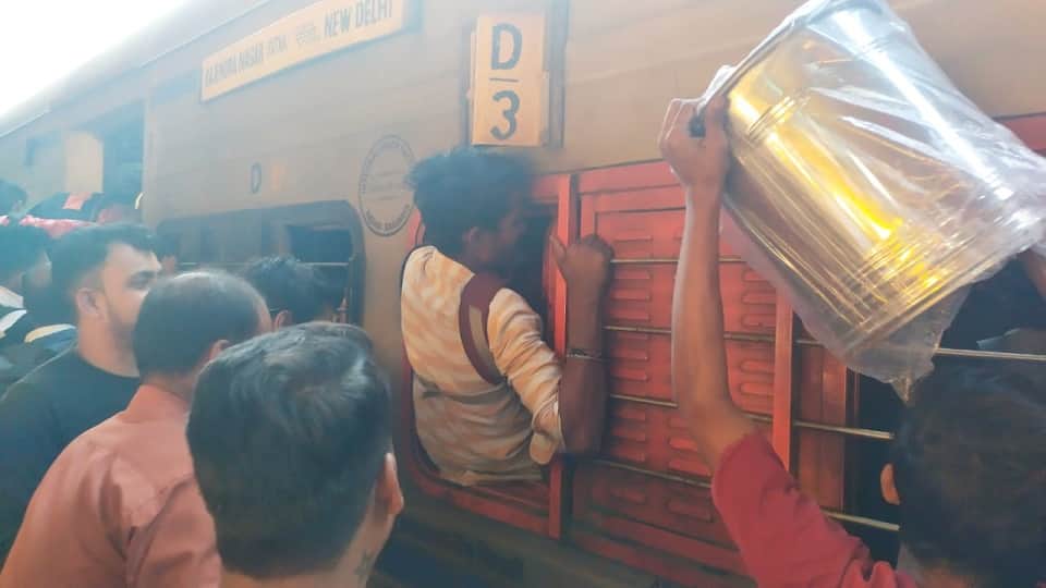 In front of crowd of people going home on Holi all arrangements made at railway stations of collapsed