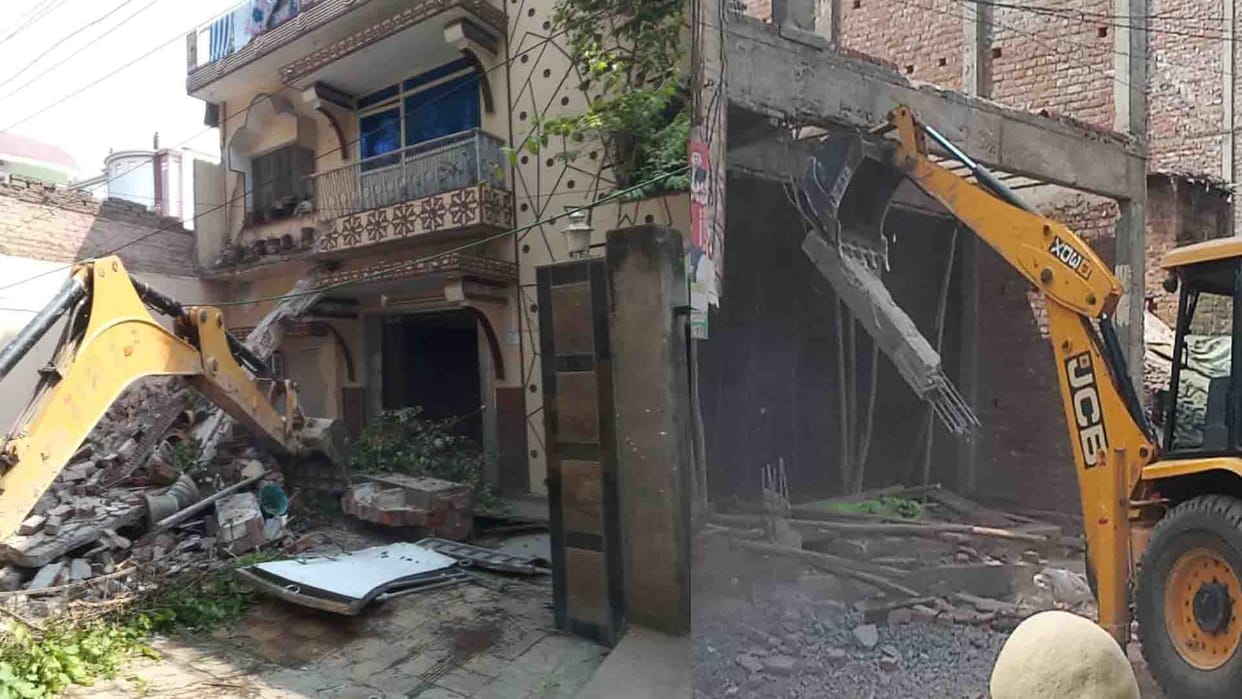 Bulldozers run in Banda: Administration demolished illegal construction of two persons who protect Mukhtar