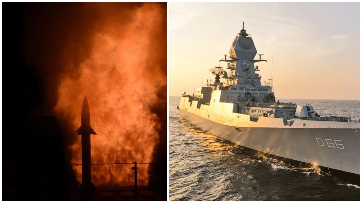 Indian Navy successfully test fires MRSAM from INS Vishakhapattanam news in hindi