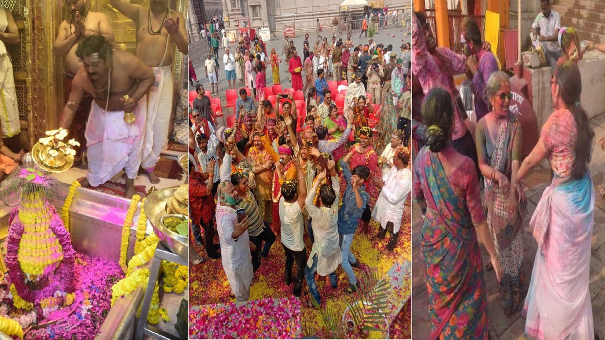 Amazing Holi of Kashi colors of fag scattered from house to ghat, devotees played Holi with Baba Vishwanath
