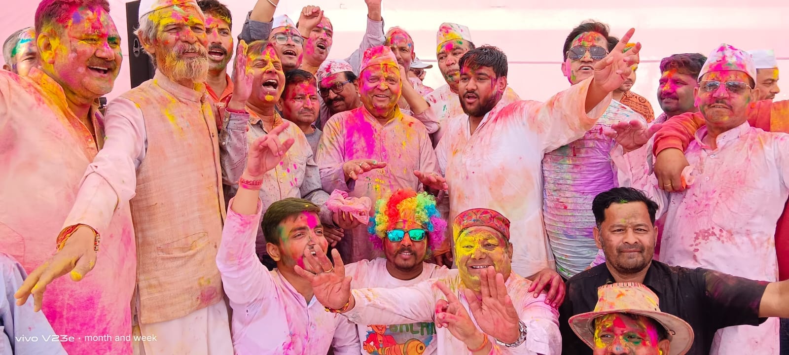Holi 2023 Celebration with colors and Flowers in uttarakhand Photos
