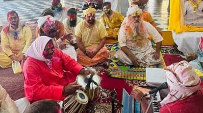 Holi celebration in hanuman garhi and near ramlala in Ayodhya.