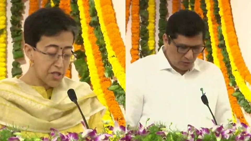 Saurabh Bhardwaj and Atishi take oath as ministers in Delhi government