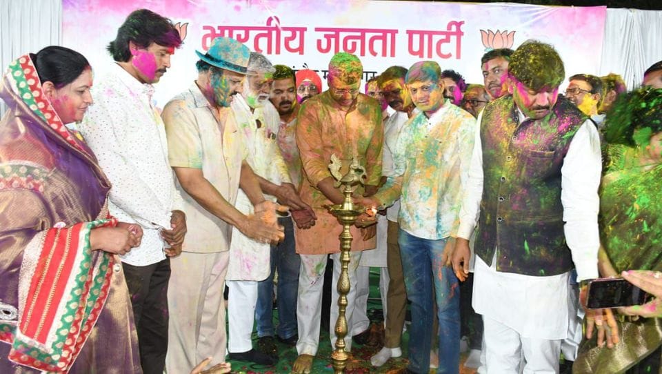 indore bjp faag utsav holi event milan samaroh