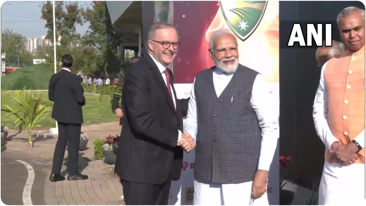 IND vs AUS PM Narendra Modi and Australian PM Anthony Albanese Reaches Narendra Modi Stadium Gujarat