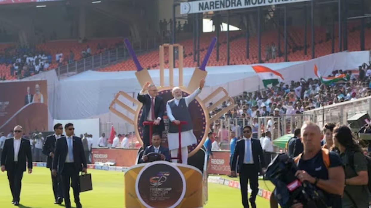 PM modi ahmedabad stadium event with australia premier bjp said cricket diplomacy congress terms self obsessed