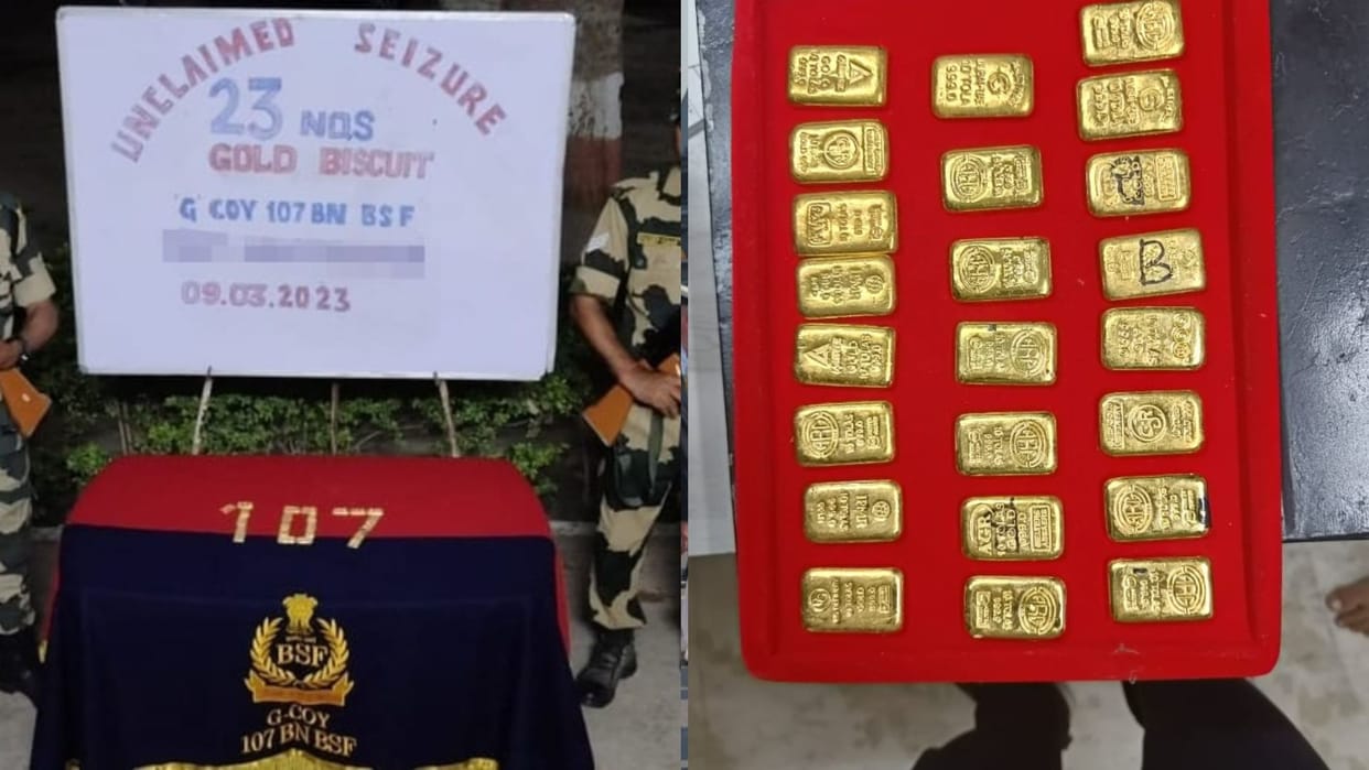 BSF has recovered 23 gold biscuits from International Border in West Bengal's North 24 Paraganas