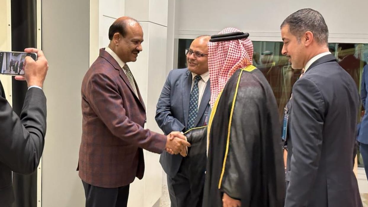 Lok Sabha Speaker Om Birla arrived at Manama to attend the 146th Assembly of the Inter-Parliamentary Union