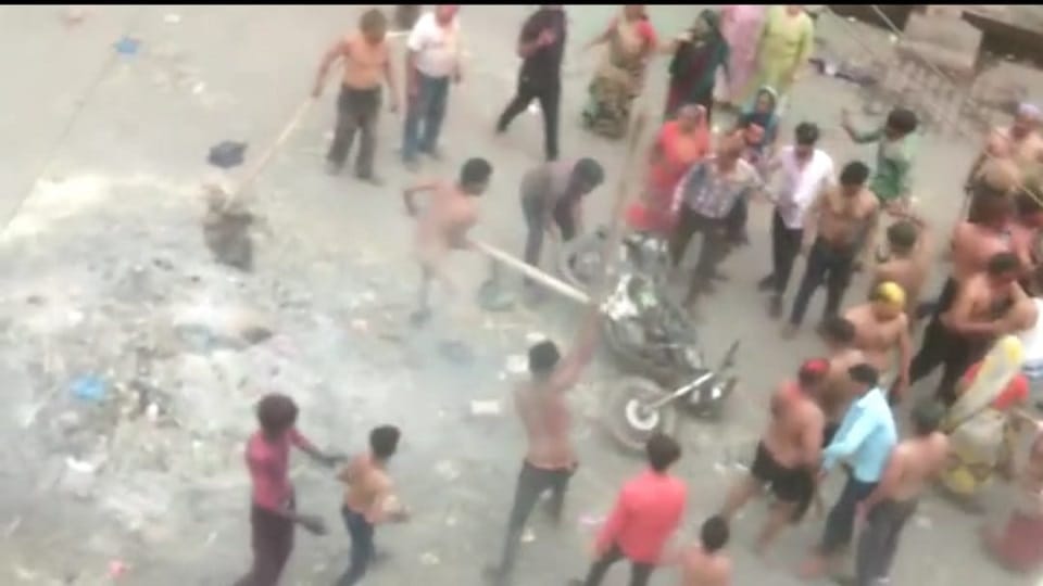 Lathi poles showered on bike video of mischief surfaced
