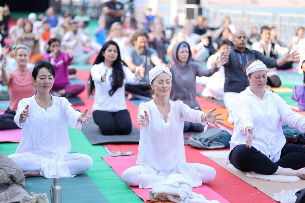 International Yoga Festival organized at Parmarth Niketan Rishikesh uttarakhand Watch photos