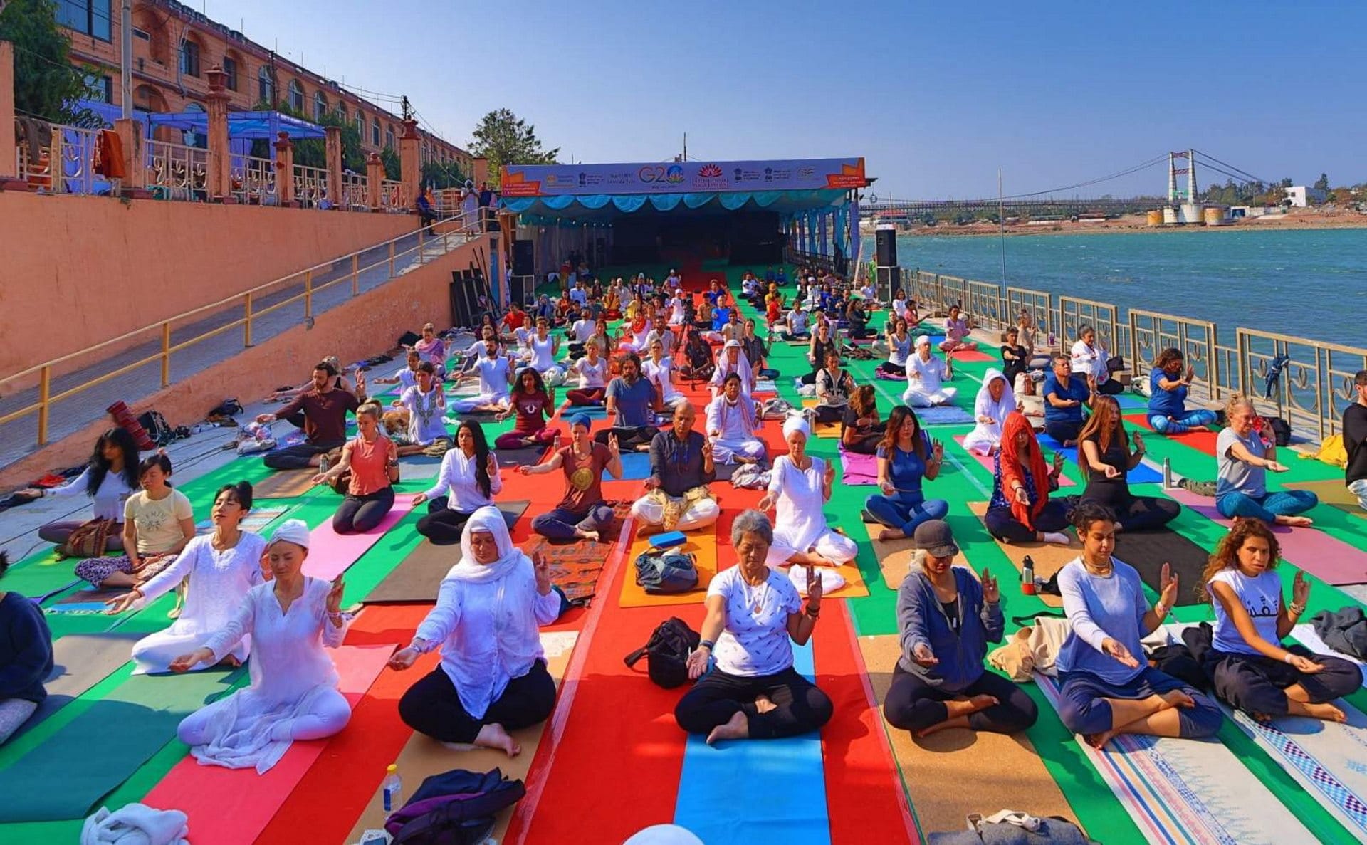 International Yoga Festival organized at Parmarth Niketan Rishikesh uttarakhand Watch photos