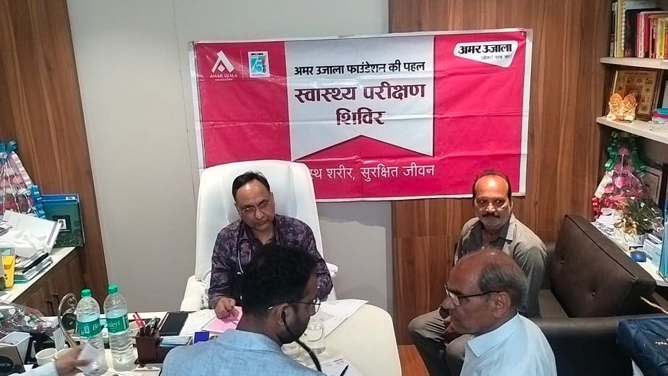 Crowd of patients gathered in free heart disease camp