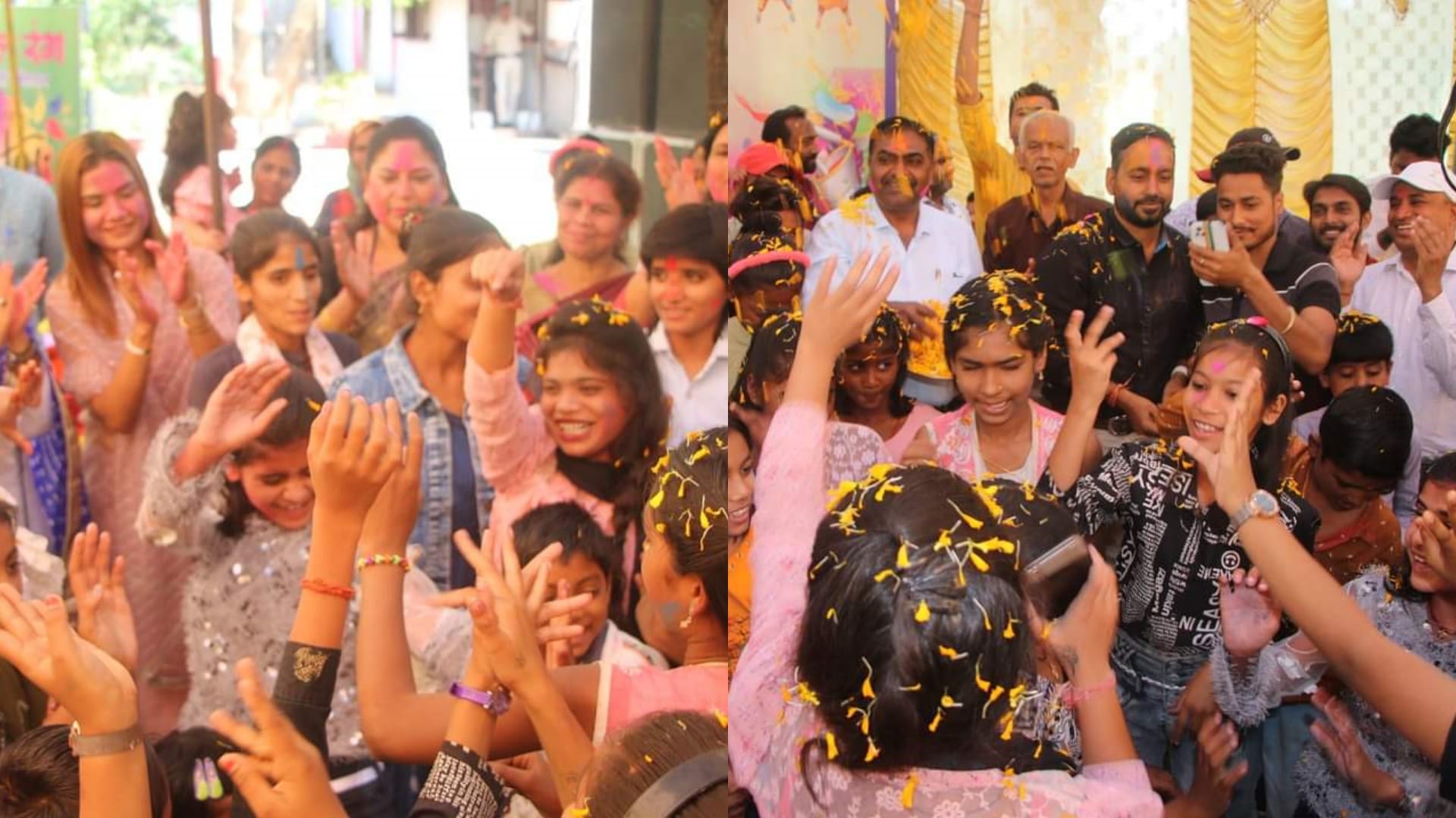 Satna Collector played Holi with children who lost their parents during Corona period view photos