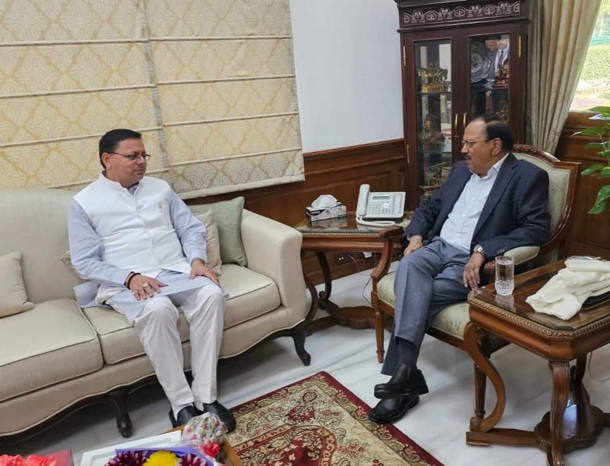 CM Pushkar Singh Dhami met National Security Advisor Ajit Doval in New Delhi
