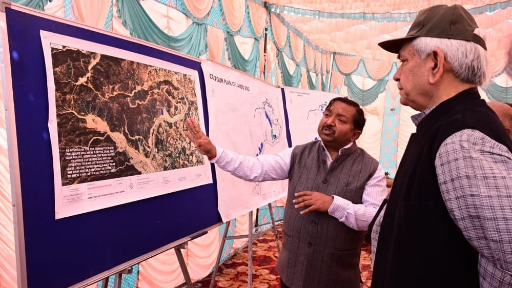 LG Manoj Sinha inspects Jambu Zoo Jammu site reviews progress of construction work