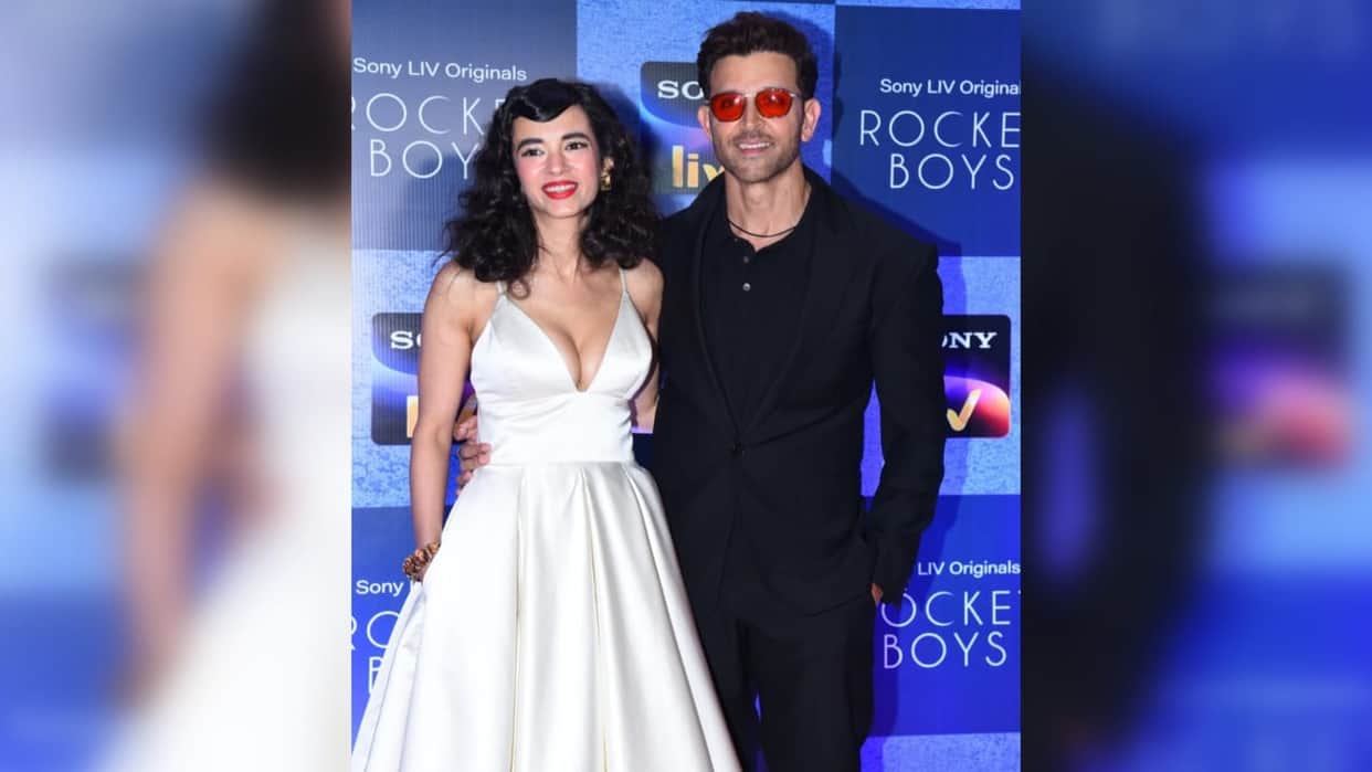 Hrithik arrives to watch Saba Azad's web series rocket boys season 2 with bouncers