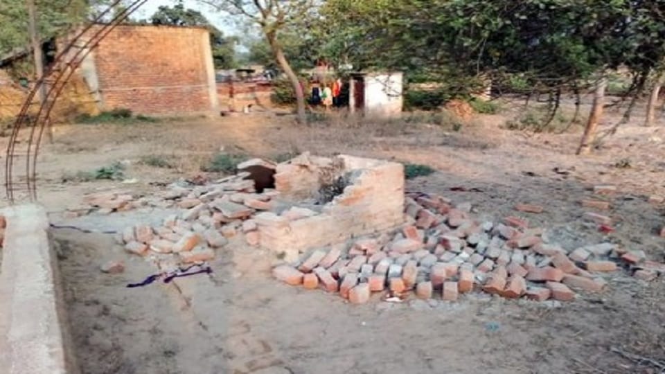 Toilet built six years ago in Lakhimpur Kheri collapsed five-year-old child died