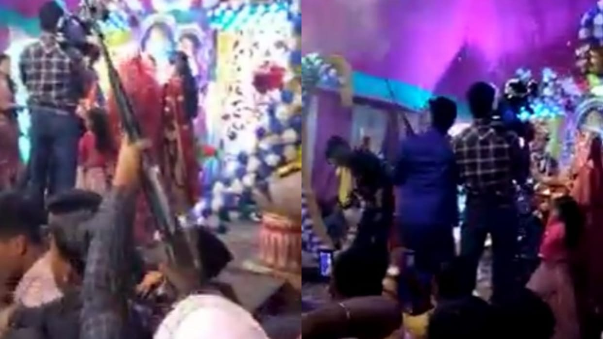 People did joy firing and waving weapons at the wedding ceremony in Simri Bakhtiyarpur area of Saharsa