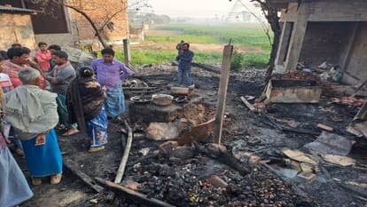 People agitated over the burning of two shrines along with shops in Kishanganj, protested by blocking the road