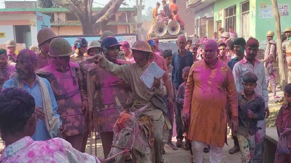 rangpanchami Lat Saheb procession taken out under police protection in Khudaganj