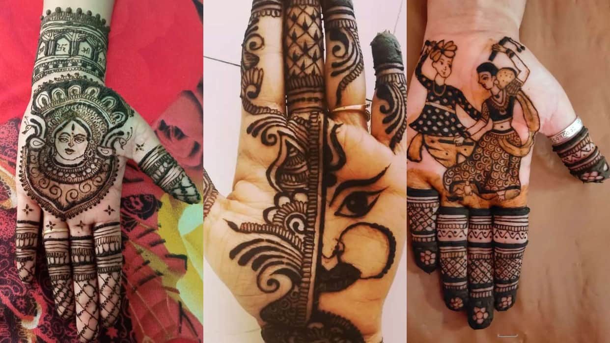 Navratri Special Mehndi Design easy and simple navratri 2023 mehndi design