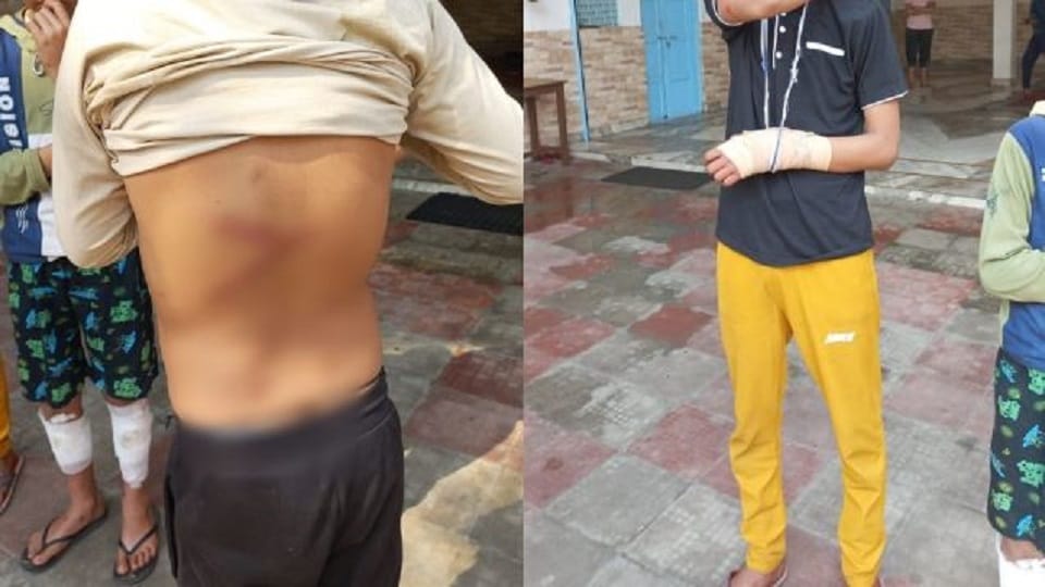 Sanskrit college principal thrashed the students in Bareilly