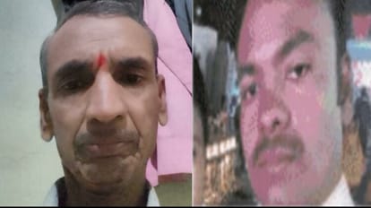 बाएं से मृतक पिता और हत्यारोपी बेटा।