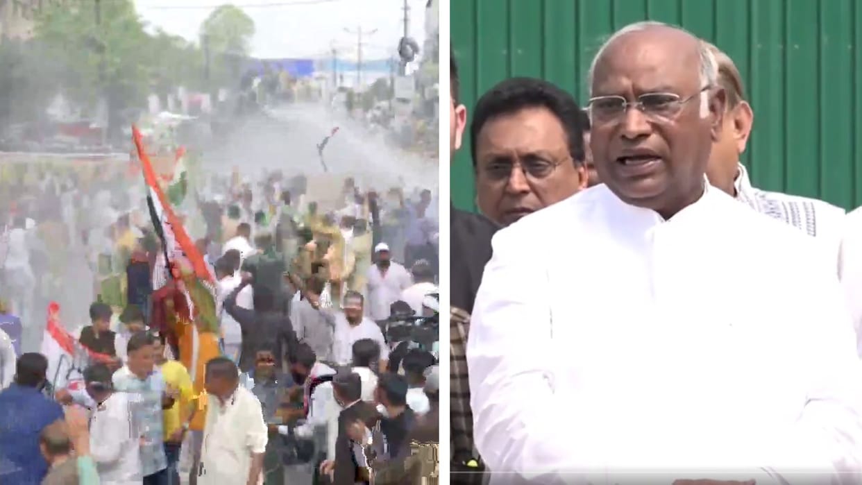Congress protests across the country regarding inflation and Adani issue Kharge lashed out at central govt