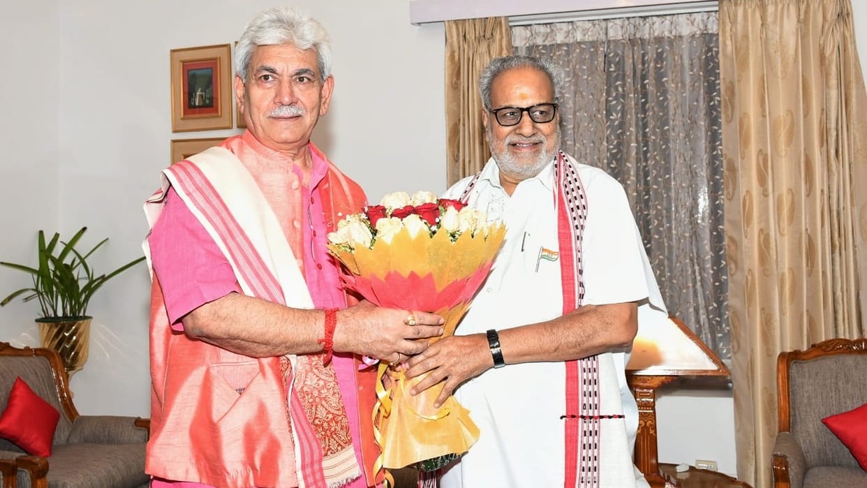 Odisha Governor Prof ganeshi lal reached Katra also met with jammu kashmir lg maonj sinha