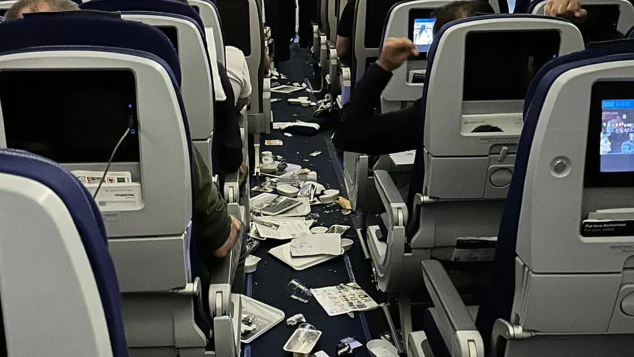 lufthansa flight face turbulence emergency landing crew ask passengers to delete videos images