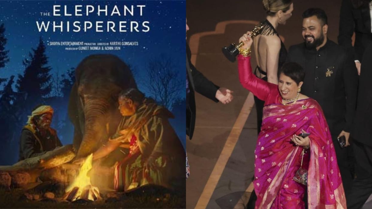 Oscar Award 202  The Elephant Whispers Film Producer Guneet Monga Shared Photo With Oscar Award RRR Natu Natu