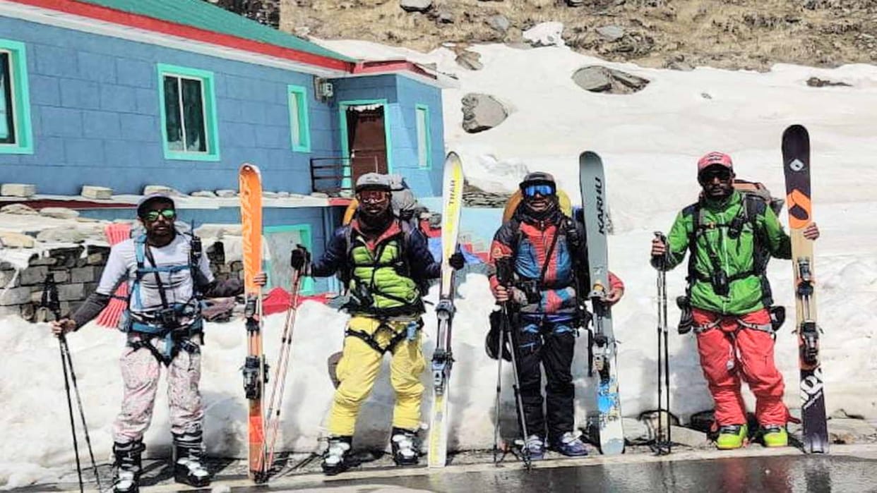 Message given to the youth to stay away from drugs by crossing the snow covered hills