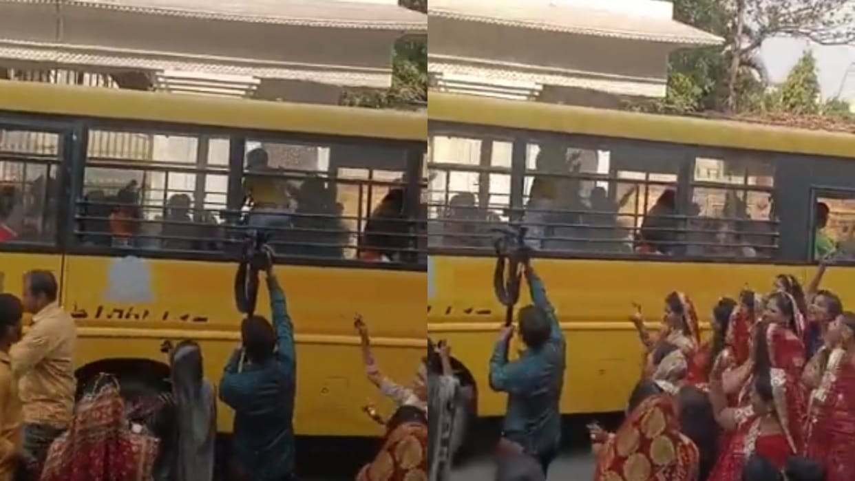 School Student dance on Bhojpuri Song Patli Kamariya Video Viral on internet