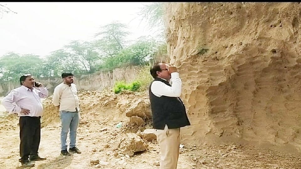 Ancient bricks human skeletons pottery and toys found from mound of Johar Majra in Karnal