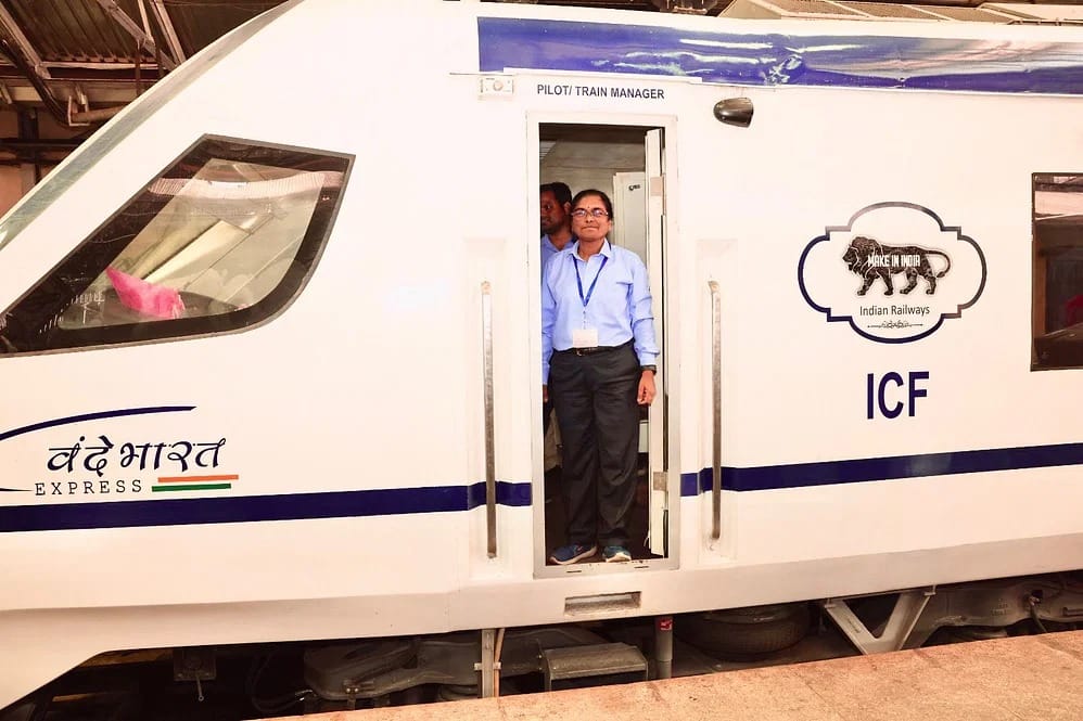 Asia first woman loco pilot Surekha Yadav operates Vande Bharat Express