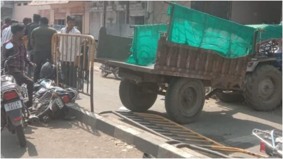 Jhalawar Road accident speeding tractor hit bike rider three died