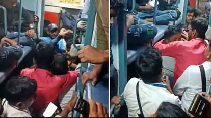 स्लीपर कोच में चढ़े यात्रियों ने जुर्माना मांगने पर टीसी से मारपीट कर दी।