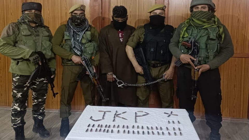Terrorist Associate of LeT arrested along with 71 live rounds of AK 47 at Singhpora Pattan baramulla