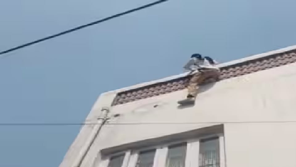 Criminal brought for medical escaped from police custody, hanged building to escape