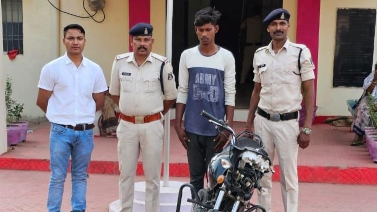 one arrested with stolen bike in chhattisgarh bilaspur